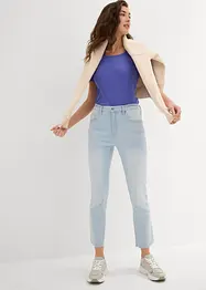 Jeans flared cropped, vita alta, bonprix