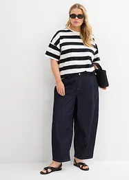 Jeans cropped a palloncino ultra morbidi, vita media, bonprix