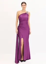Abito lungo con strass e arricciature, bonprix