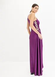 Abito lungo con strass e arricciature, bonprix