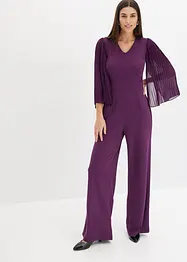 Tuta in jersey con maniche plissettate in fine chiffon, bonprix