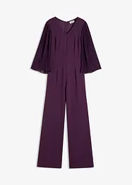 Tuta in jersey con maniche plissettate in fine chiffon, bonprix