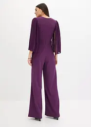 Tuta in jersey con maniche plissettate in fine chiffon, bonprix