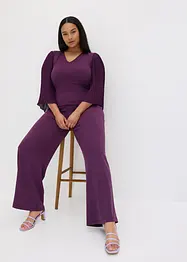 Tuta in jersey con maniche plissettate in fine chiffon, bonprix