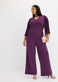Tuta in jersey con maniche plissettate in fine chiffon, bonprix