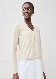 Cardigan in filato fine misto seta, bonprix