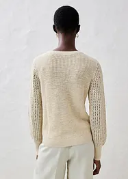 Maglione traforato in misto lino, bonprix