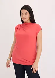 Maglia in morbido tessuto misto viscosa con scollo a cascata, bonprix