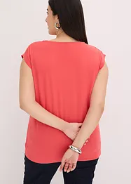 Maglia in morbido tessuto misto viscosa con scollo a cascata, bonprix