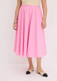 Gonna midi in misto cotone elasticizzato, bonprix