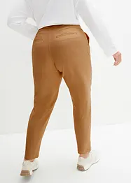 Pantaloni cropped in misto lino e viscosa, vita alta, bonprix