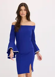 Abito con spalle scoperte in crêpe strutturato, bonprix