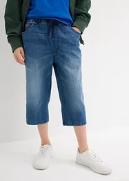 Bermuda lunghi in jeans con elastico in vita, slim fit, bonprix