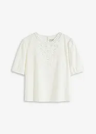 Blusa a maniche corte con pizzo, bonprix