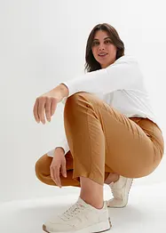 Pantaloni cropped in misto lino e viscosa, vita alta, bonprix