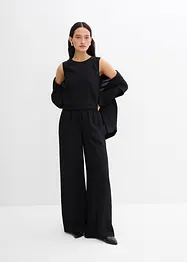 Pantaloni in misto viscosa crinkle strutturato, bonprix