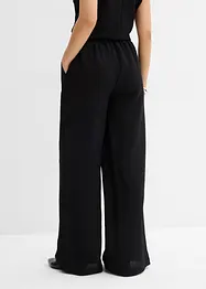 Pantaloni in misto viscosa crinkle strutturato, bonprix