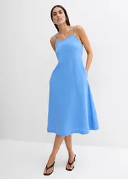 Abito midi in misto viscosa con corpino a fascia, bonprix