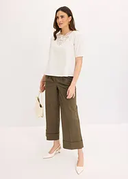 Blusa a maniche corte con pizzo, bonprix