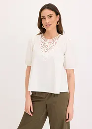 Blusa a maniche corte con pizzo, bonprix