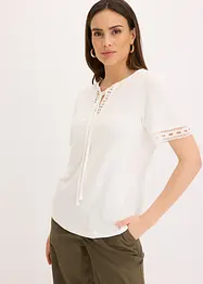 Maglia lunga con bordi in pizzo, bonprix