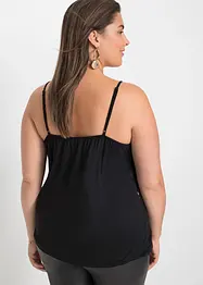 Top con spalline sottili e paillettes in morbido misto viscosa, bonprix