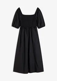 Abito midi con maniche a sbuffo e dettaglio smock, bonprix