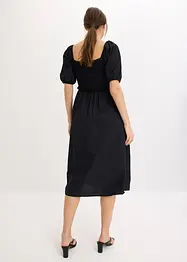 Abito midi con maniche a sbuffo e dettaglio smock, bonprix