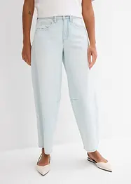 Jeans cropped a palloncino, vita media, bonprix