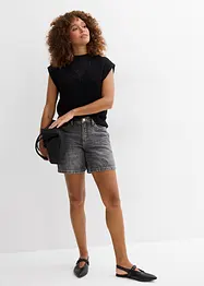 Bermuda in jeans, vita media, bonprix