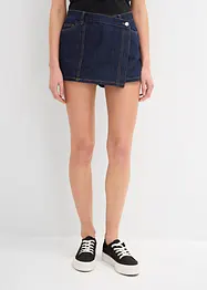 Gonna pantalone in jeans, vita media, bonprix