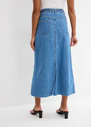 Gonna midi in jeans super soft, vita media, bonprix
