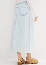 Gonna midi in jeans super soft, vita media, bonprix