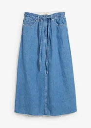 Gonna midi in jeans super soft, vita media, bonprix