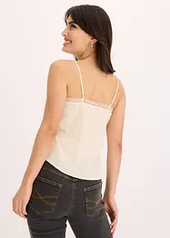 Top in puro cotone con ricamo traforato, bonprix