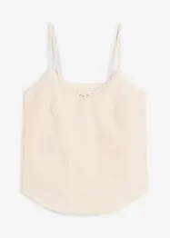 Top in puro cotone con ricamo traforato, bonprix