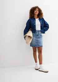 Gonna di jeans low stretch, vita media, bonprix