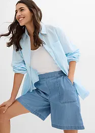 Shorts elasticizzati in vita in fresco misto lino, bonprix