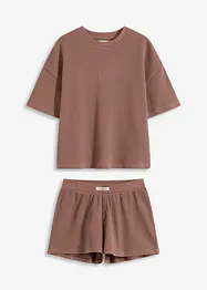Tuta da casa in jersey alveolare con pantaloncini, bonprix