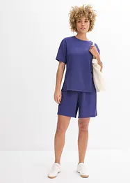 Shorts con elastico in vita in crêpe stropicciato, bonprix