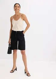 Shorts in twill con cintura da annodare, bonprix