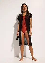 Kimono copricostume in viscosa effetto crochet, bonprix