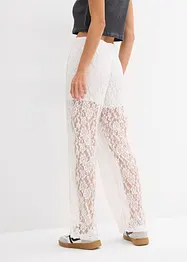 Pantaloni con elastico in vita e pizzo, bonprix