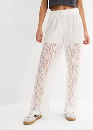 Pantaloni con elastico in vita e pizzo, bonprix