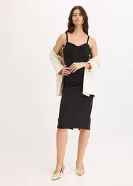 Abito midi in fine satin, bonprix
