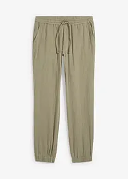 Pantaloni in mussola con elastico in vita regular fit, tapered, bonprix