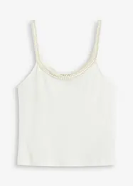Top con spalline sottili e dettaglio gioiello, bonprix