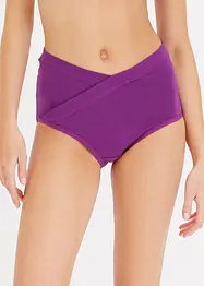 Slip a vita alta dal taglio a V con cotone biologico (pacco da 4), bonprix