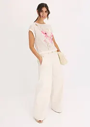 Maglia con inserto in satin, bonprix