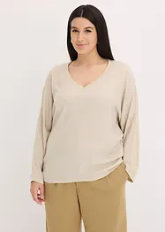 Maglia con maniche a pipistrello e inserto in satin, bonprix